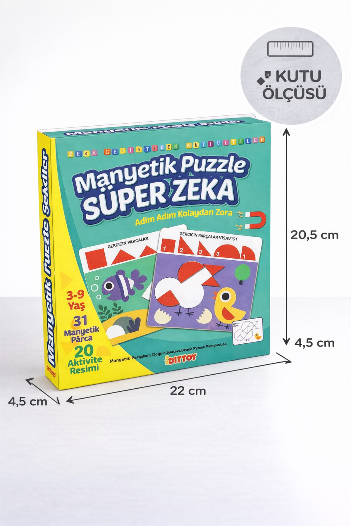 TOYFEST Manyetik Puzzle Süper Zeka Oyunu 3+ Yaş Eğitici Manyetik Şekiller Tangram Seti fotoğrafı 6 (önizleme)