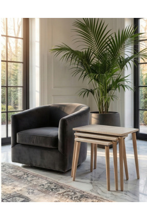 Jeina 3'lü MDF Traverten Ahşap Ayaklı Zigon Sehpa Çay Sehpası Servis Sehpası ...