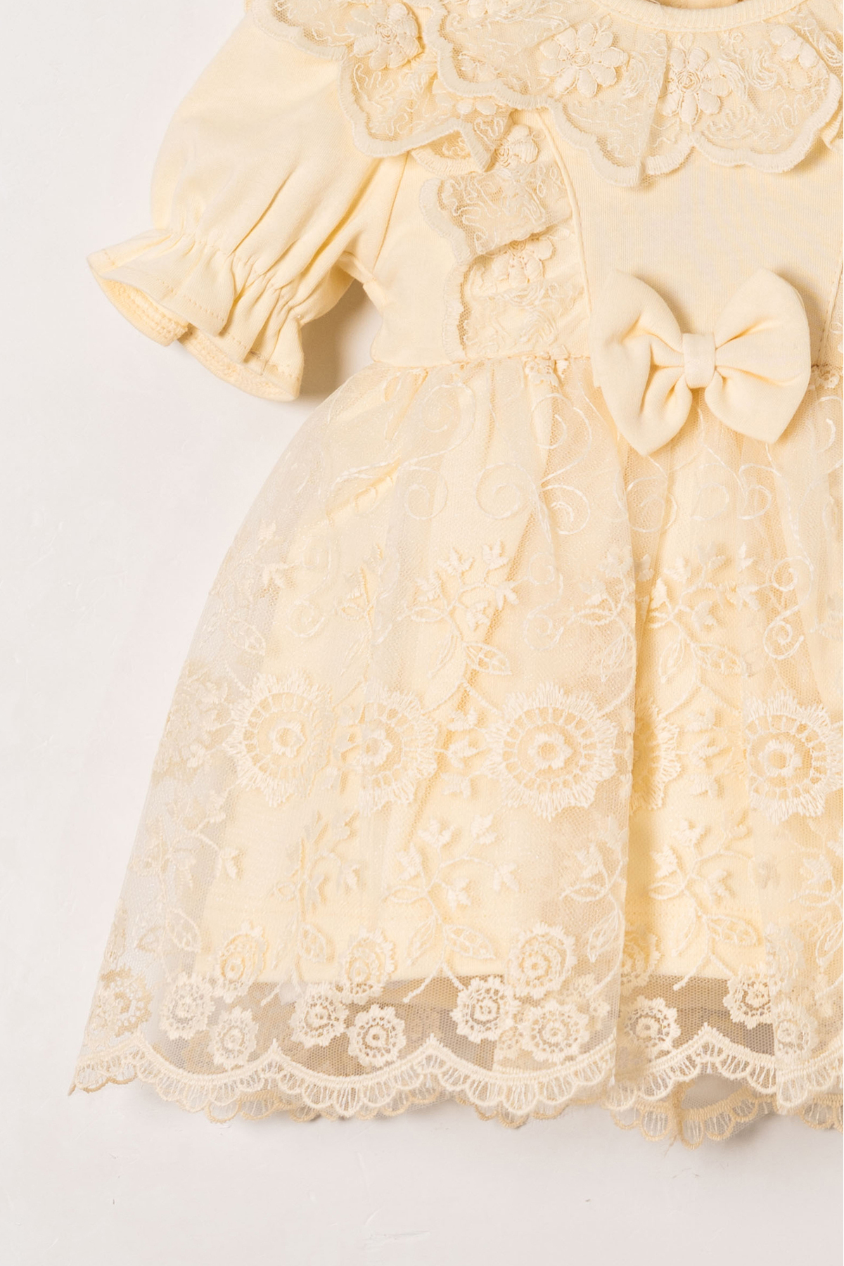 Miniday Baby Kız Bebek Mevlütlük Elbise Yazlık Bandanalı Dantelli Yeni doğan Hastane çıkışı Gelinlik Abiye 4012 fotoğrafı 4 (önizleme)