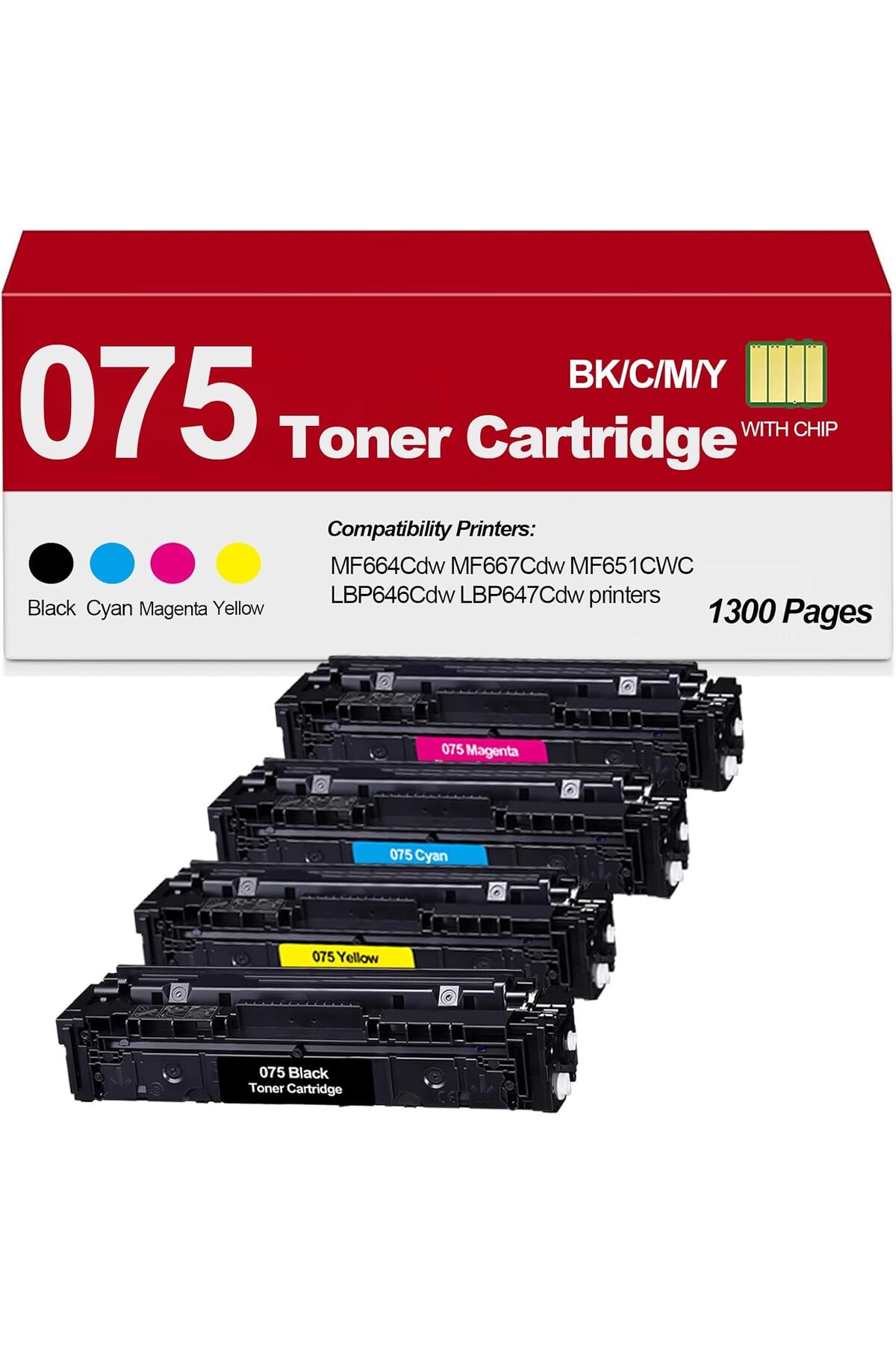 Canon CRG 075 ÇİPLİ MUADİL MF664Cdw MF667Cdw MF651CWC LBP646Cdw