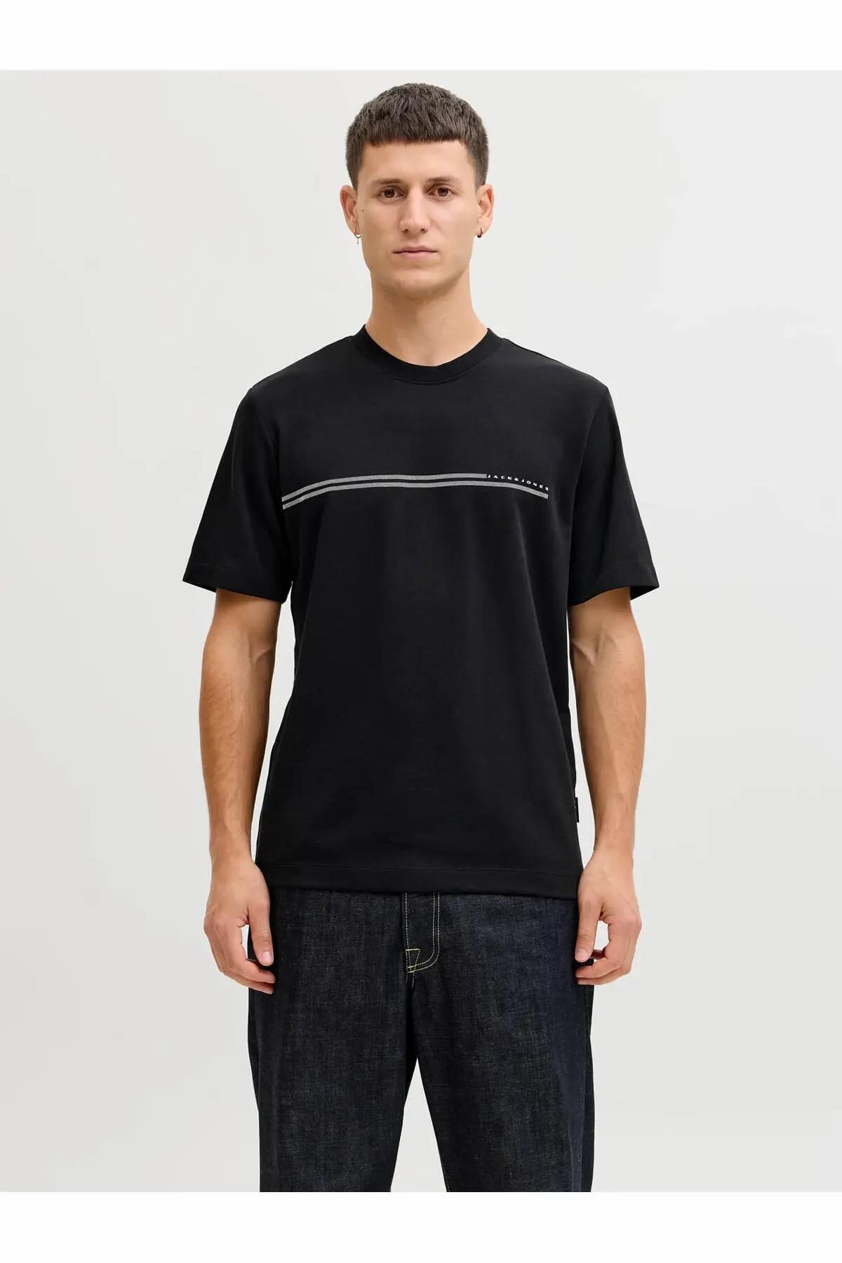 تی‌شرت مردانه مشکی Jcofusion کد ۱۲۲۸۹۹۳۶ جک اند جونز تی شرت Jack & Jones