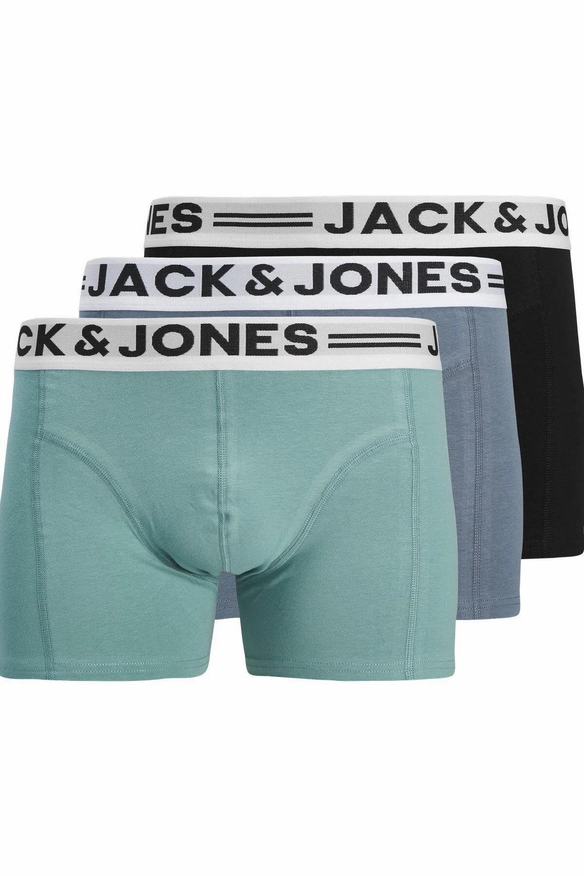 شورت بوکس مردانه جک جونز مدل Sense بسته 3 عددی کد 12081832 جک اند جونز باکسر Jack & Jones