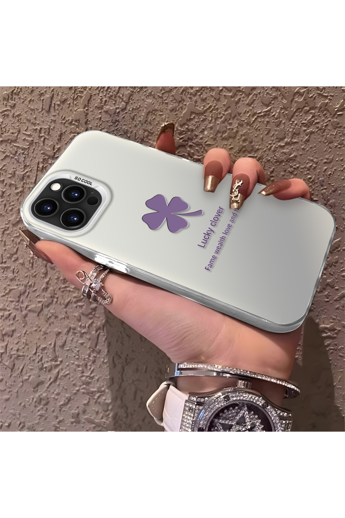 iPhone 15 Pro Max Compatible Silicone Edge Hard Rear Anti Fall Phone Case Chance grass