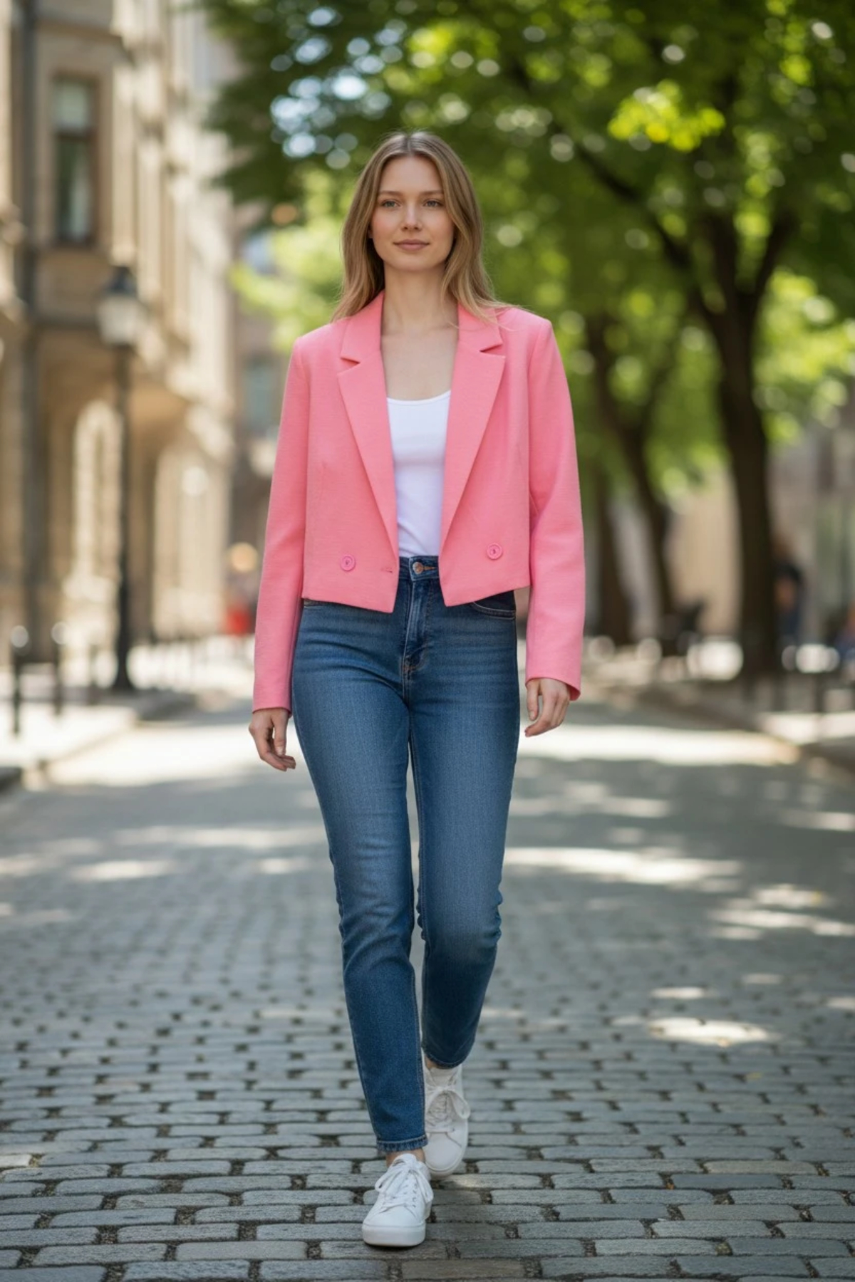 modayiğit  Pembe astarlı crop kısa şık kadın ceket - Görsel 2