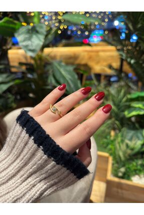 Tasarım Altın Kaplama Taşlı Göz Yüzük