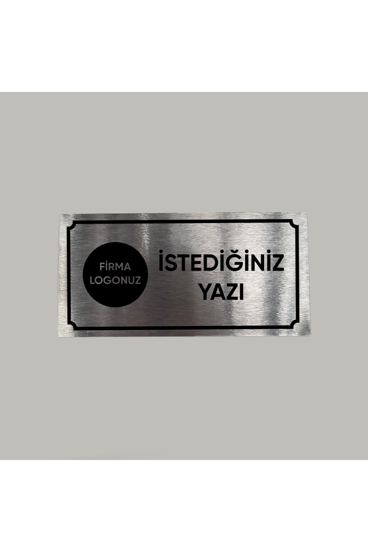 Silver Aluminum Door Name Holder with Special Logo for Your Company 10x20 cm with Adhesive on the Back