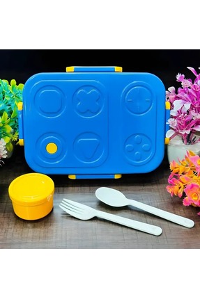 bentopia Beslenme Kutusu Paslanmaz Çelik - 880 ml 2 Bölmeli Renkli Desenli Ço...