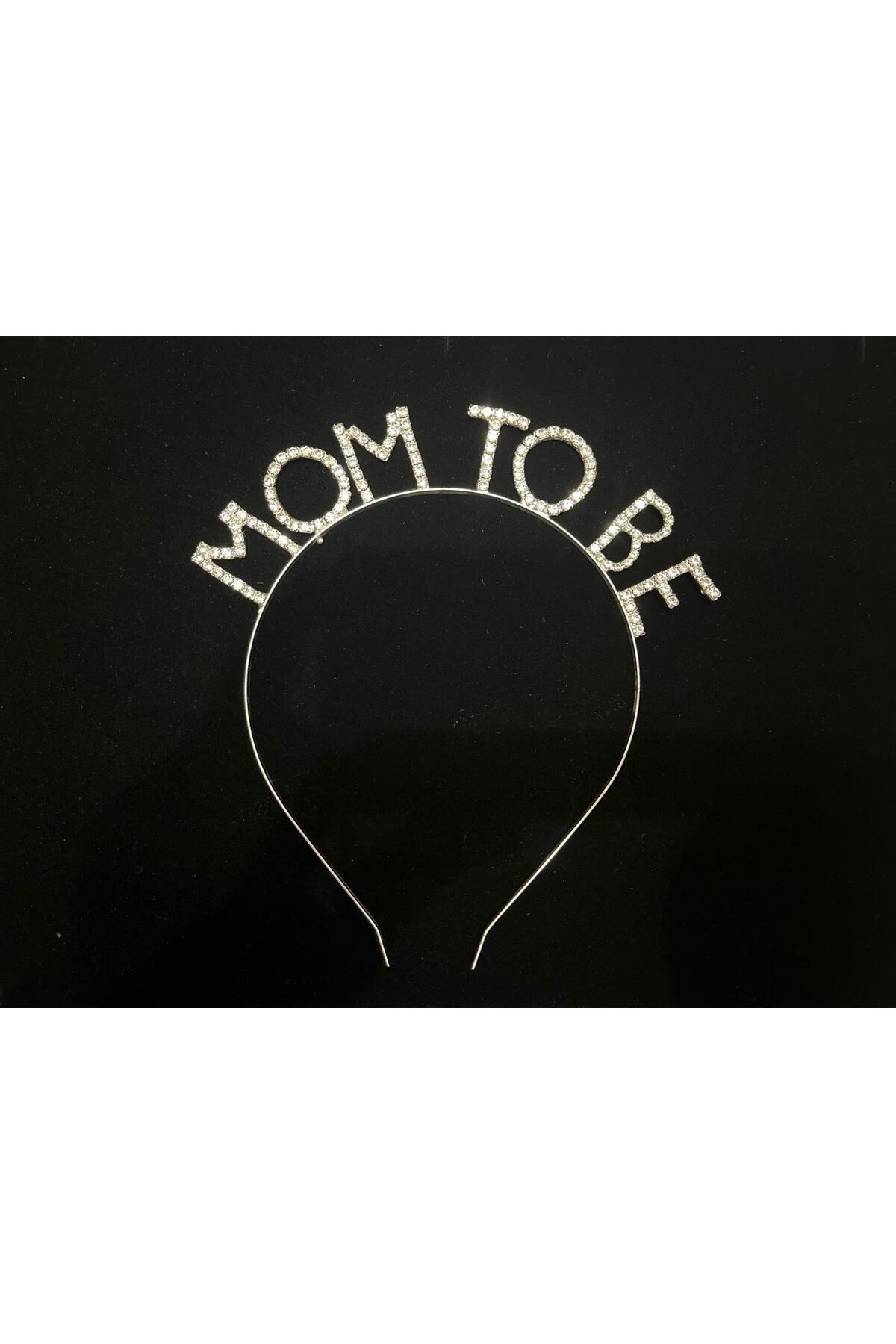MOM TO BE Anne Adayı Tacı, Gümüş Renk Parti Tacı, Baby Shower Anne Tacı
