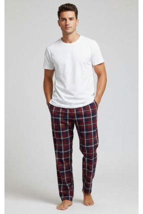 PİJAMUS Ekoseli Kare Desenli Unisex Pijama Altı