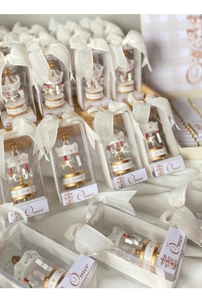 Işıltı Atalier Beyaz atlı karınca bebek hediyelik (12adet)