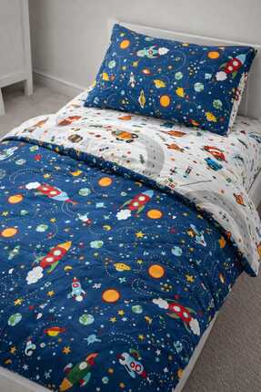 Bebek Özel %100 Pamuklu Çocuk Nevresim Takımı 90x190 Montessori Yatak Için Tr...
