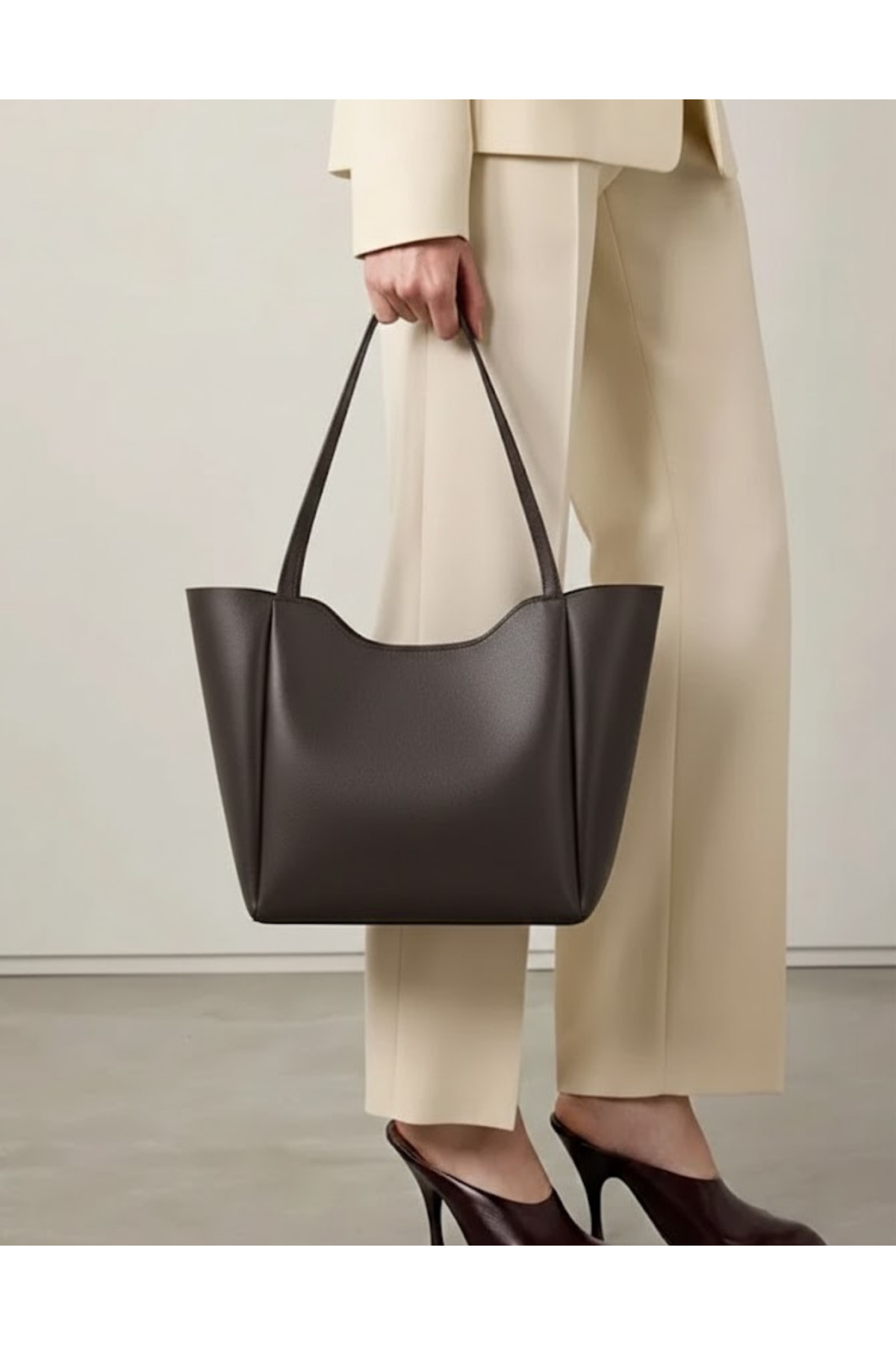 Parspera Women's Vmodel Shopper Faux Leather Large Size Shoulder Bag & Handbag - Casual, Stylish, Simple Use