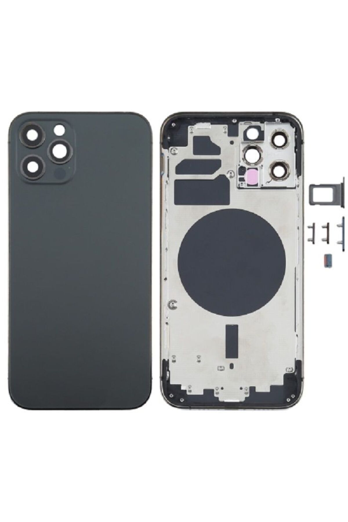 indirimplus iPhone 12 Pro Max Sim Kart Yuvası, Yan Tuşlar ve