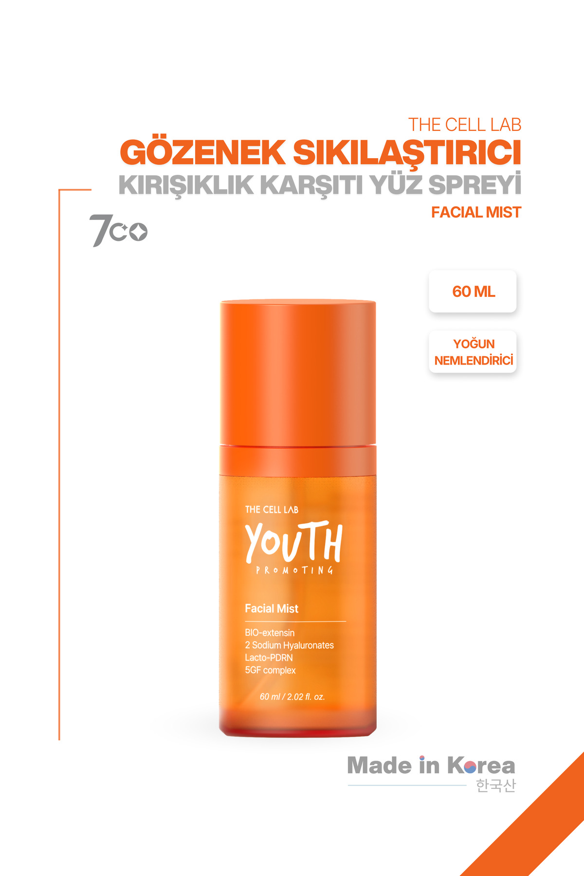 The Cell Lab Gözenek Sıkılaştırıcı Anında Nemlendirici Kırışıklık Karşıtı Lacto-PDRN Yüz Spreyi 60ml — 8809896481700