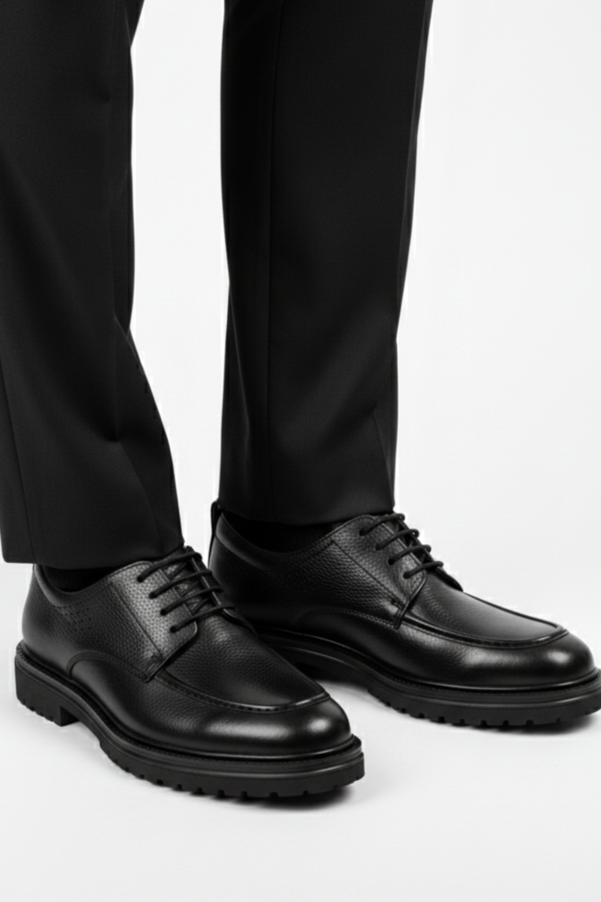LUSIVE  %100 Hakiki Deri Siyah Günlük Rahat Klasik Erkek Ayakkabı LUASS28AL0045 - Görsel 3