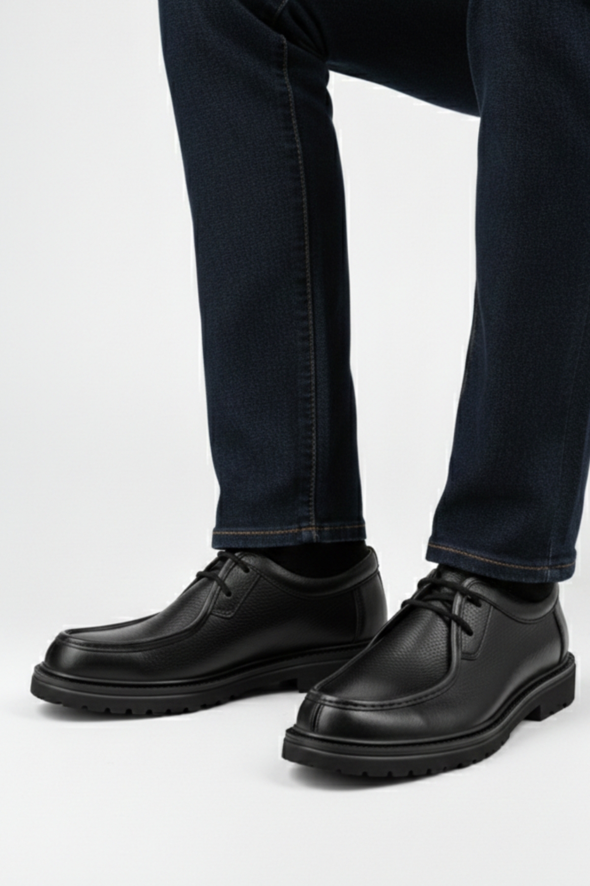 LUSIVE  %100 Hakiki Deri Siyah Günlük Rahat Klasik Erkek Ayakkabı LUASS28AL0043 - Görsel 6