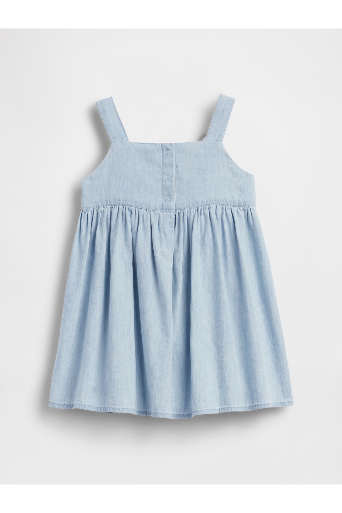 GAP Kız Bebek Mavi Denim Fiyonk Elbise fotoğrafı 2 (önizleme)
