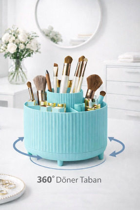Blackstar 360 Derece Dönebilen 5 Bölmeli Makyaj Fırçası Organizeri-Makyaj Org...