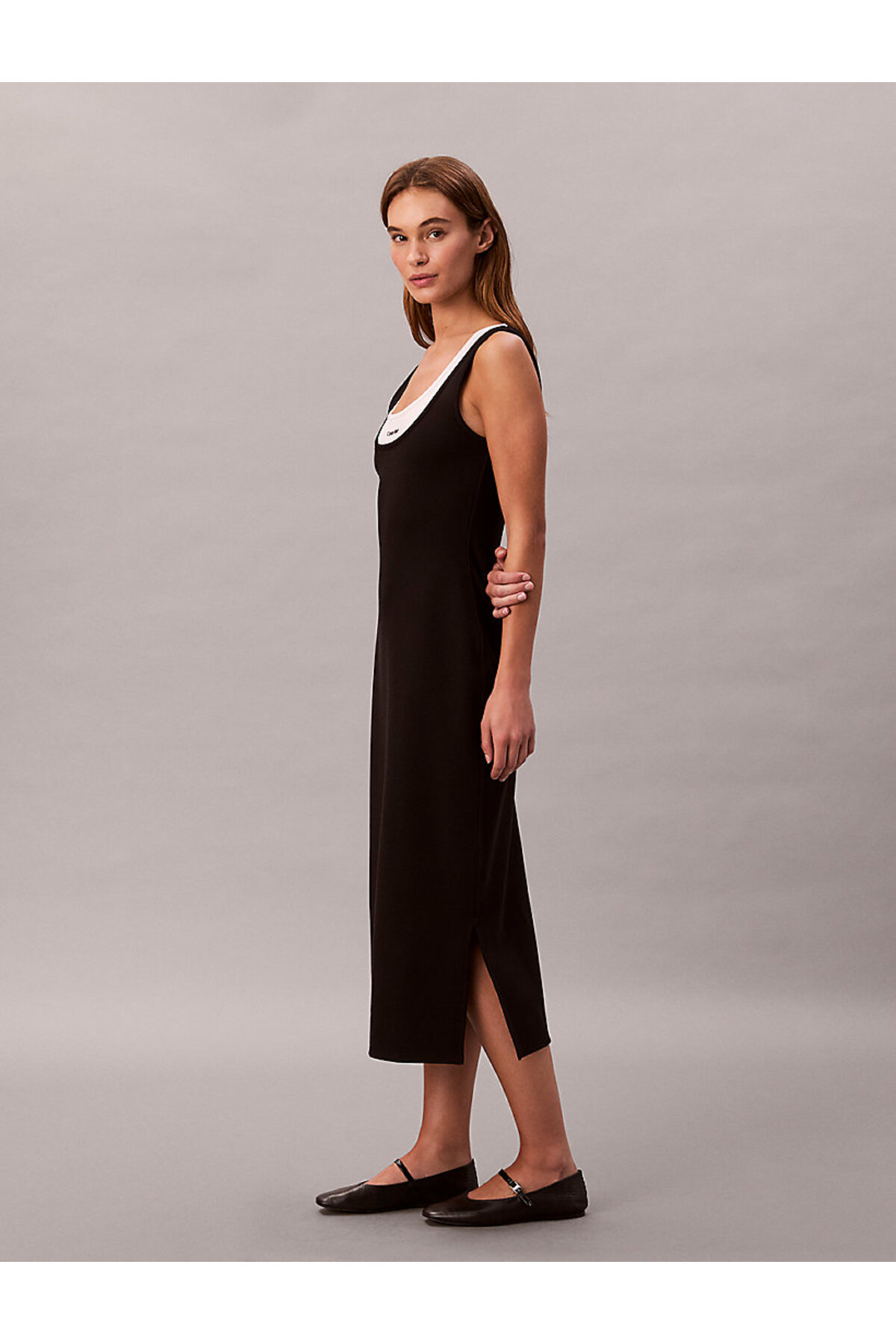 Calvin Klein  CK Kadın SL Interlock Midi Elbise - Görsel 5