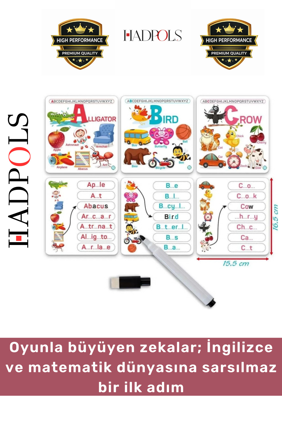 HadPols #EğiticiKartOyunu Geliştirici Eğitici El Göz Koordinasyonu Matematik İngilizce Alfabe Oyun Kartları fotoğrafı 2 (önizleme)