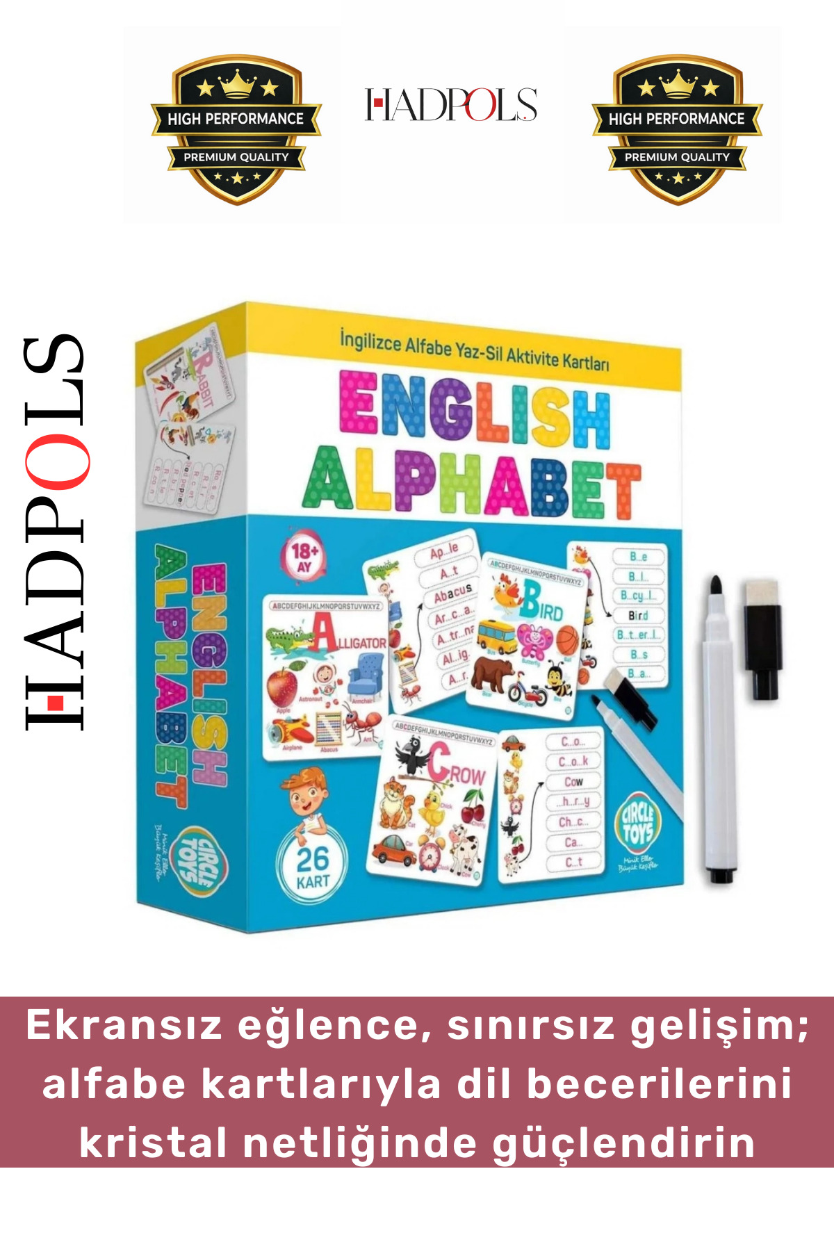 HadPols #EğiticiKartOyunu Geliştirici Eğitici El Göz Koordinasyonu Matematik İngilizce Alfabe Oyun Kartları fotoğrafı 3 (önizleme)