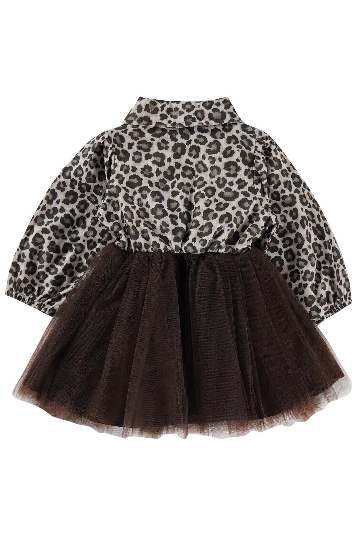 Civil Baby Leopar Baskılı 6-18 Ay Elbise - Kahverengi 9-12 Ay fotoğrafı 3 (önizleme)