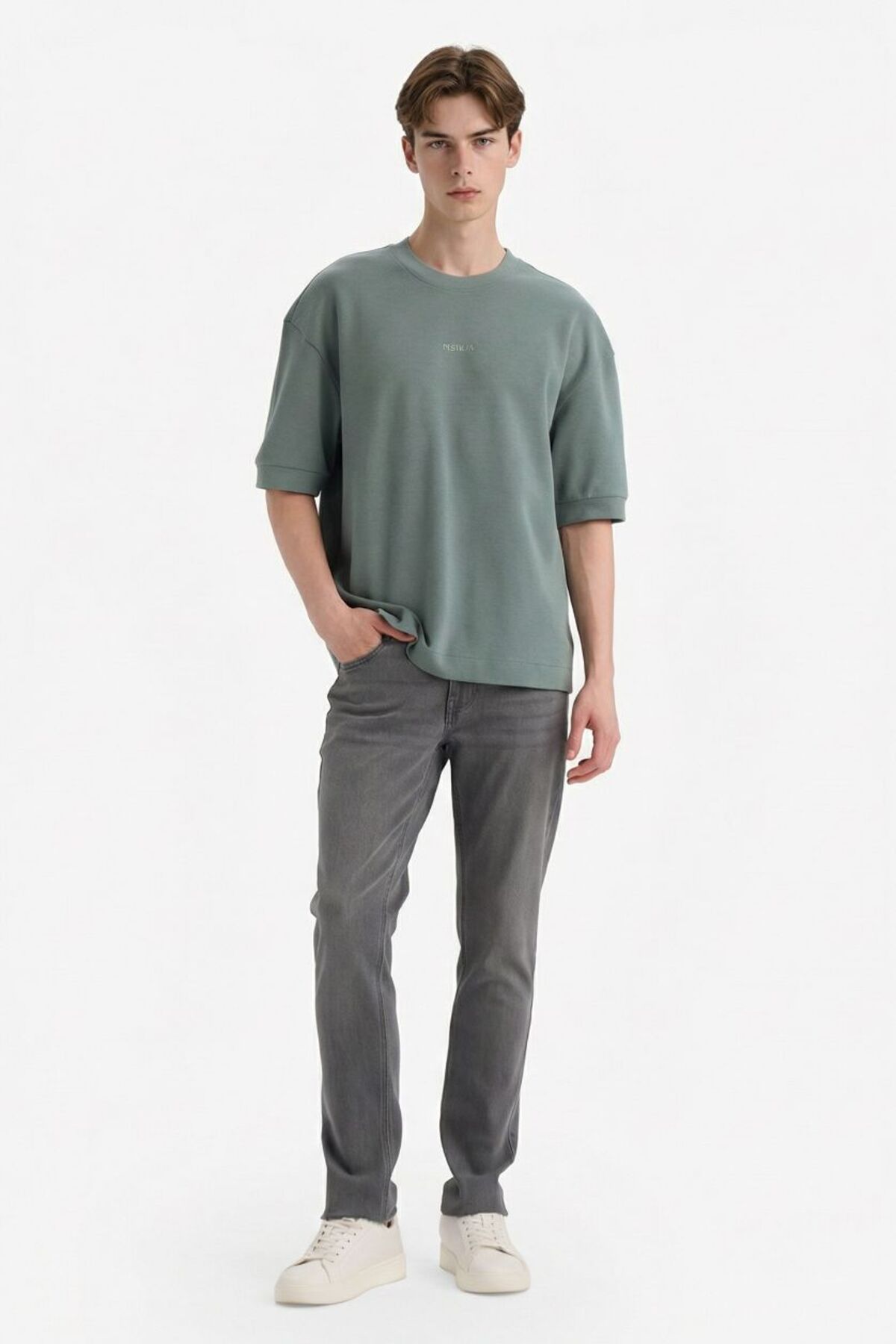 DeFacto Nefes Alabilir Pamuklu Nefes Alabilen Loose Fit Baskılı Tişört F8144AX26SP görsel 2