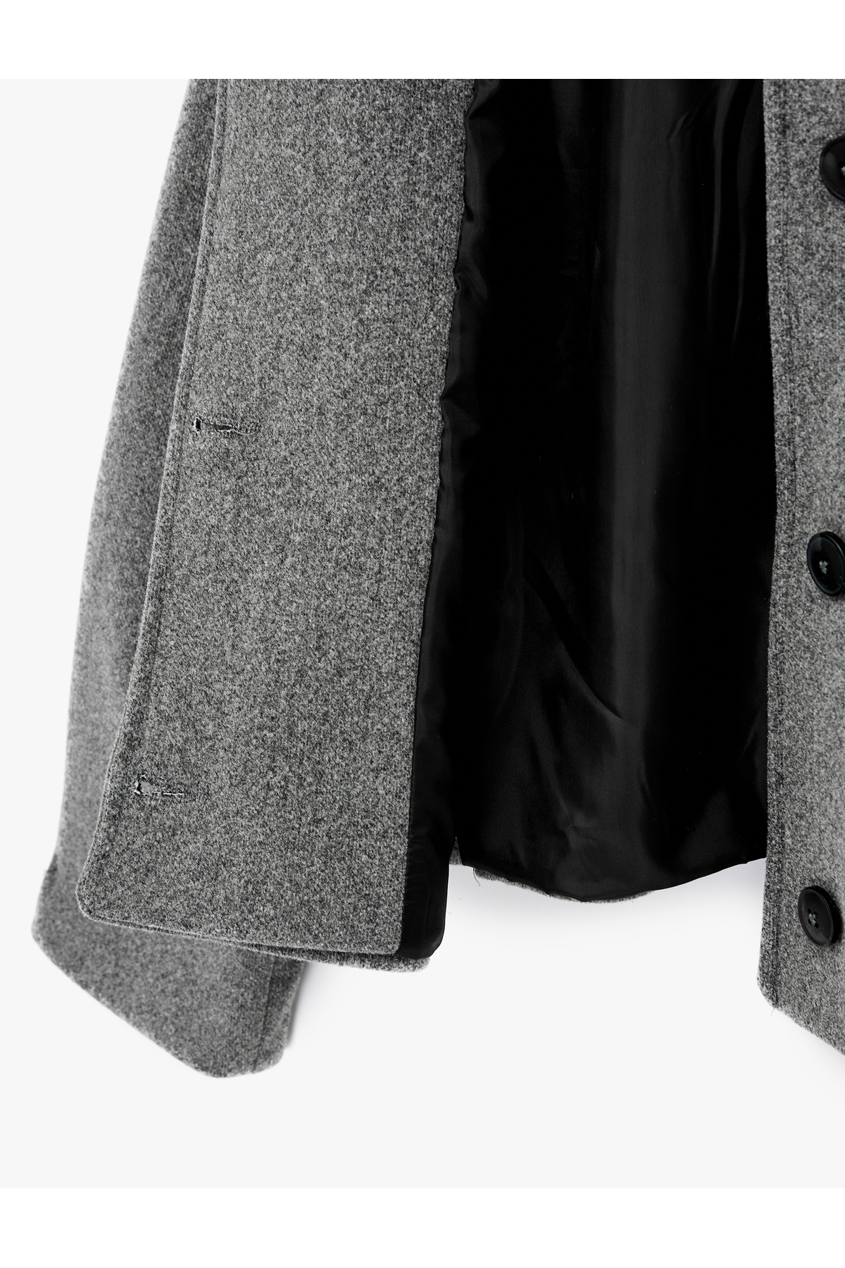 Koton  Uzun Kollu Cepli Düğmeli Klasik Yaka Kaşe Ceket - Görsel 7
