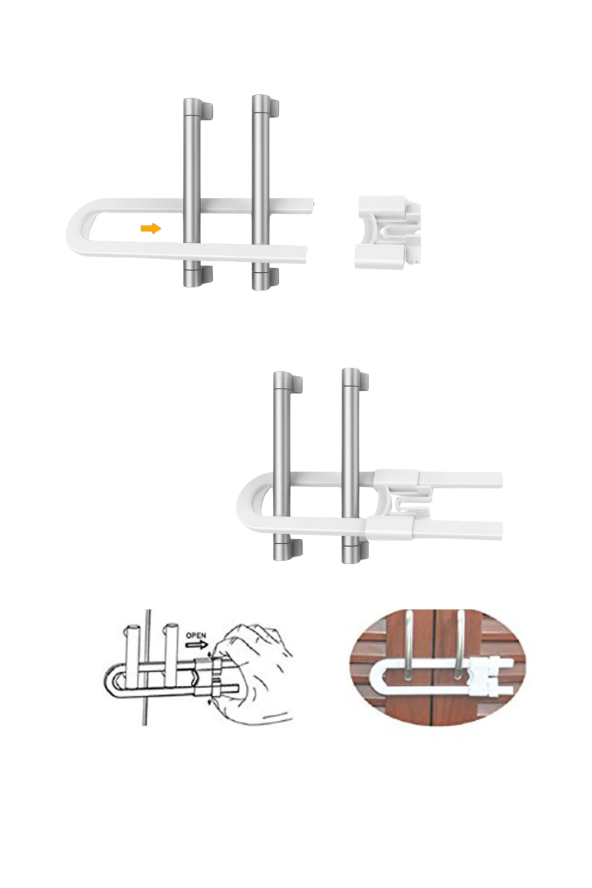 TEKNO NEST GİGA 4 Adet Çok Amaçlı Dolap Kilidi Bebek ve Çocuk Koruması İçin Güvenli Çözüm 1240474 fotoğrafı 4 (önizleme)