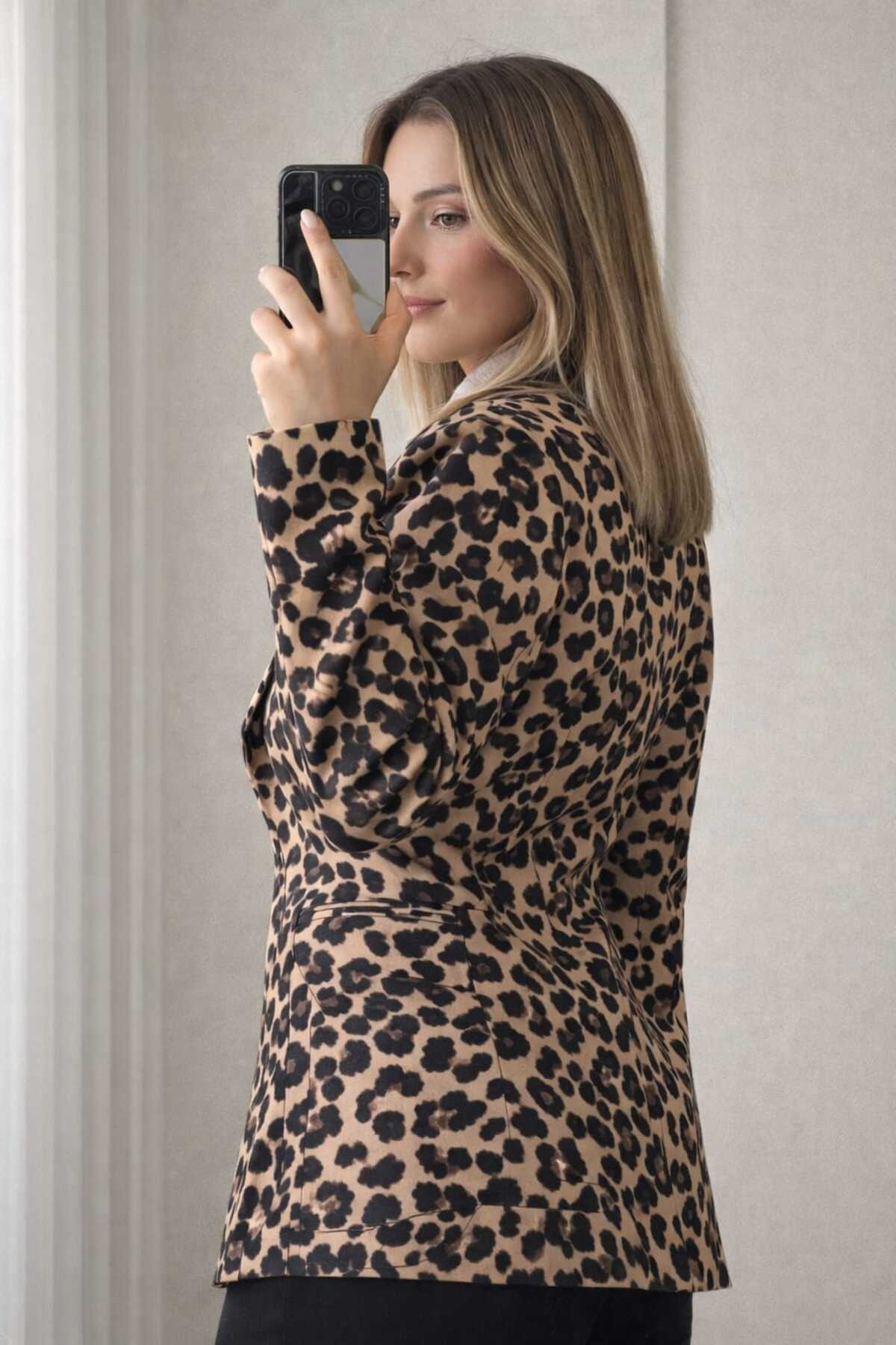 Mivida  Leopar Desen Blazer Ceket - Görsel 2