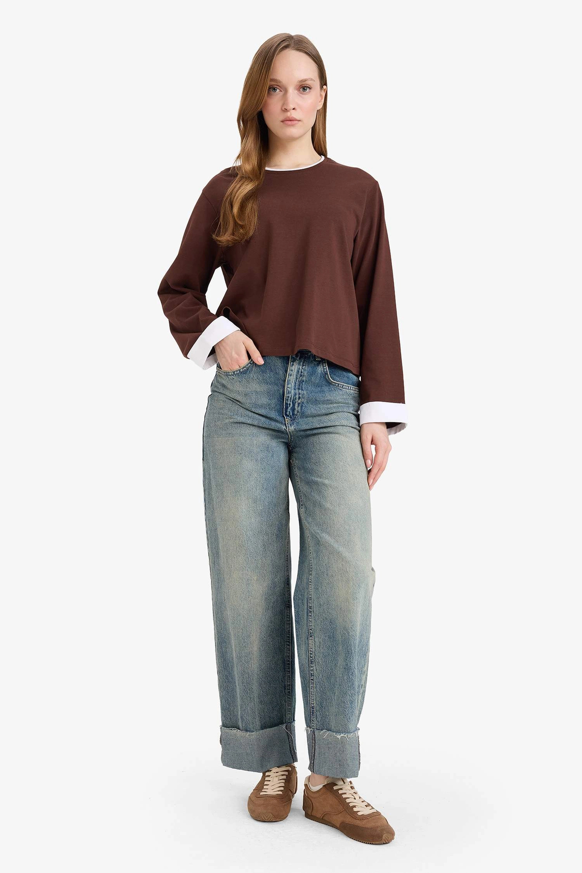 DeFacto %100 Pamuk Loose Fit Tunik G8576AX26SP görsel 2