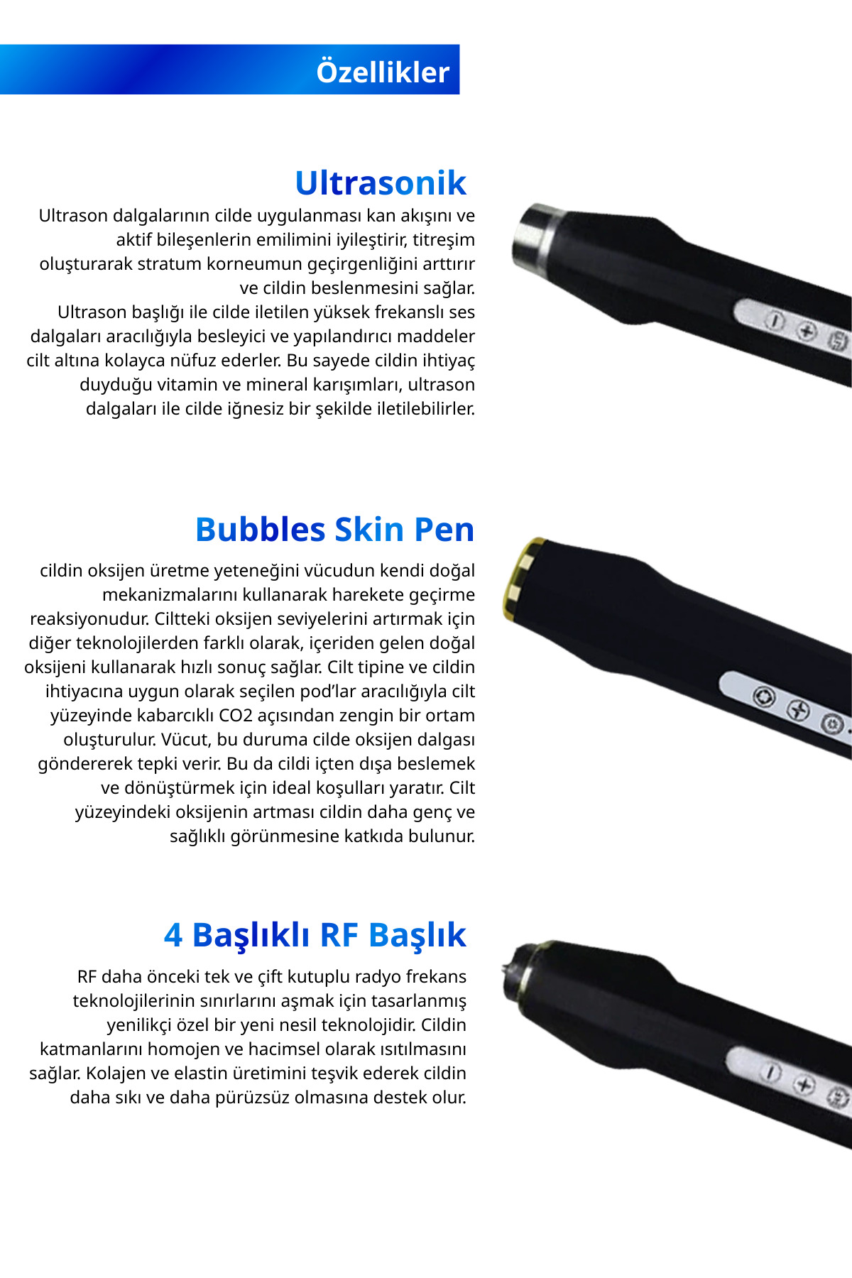 Oxy GenX3 Ultrasonik RF CO2 Oksijen Cilt Bakım Cihazı — مشکی BV-44 — تصویر 4 از 5