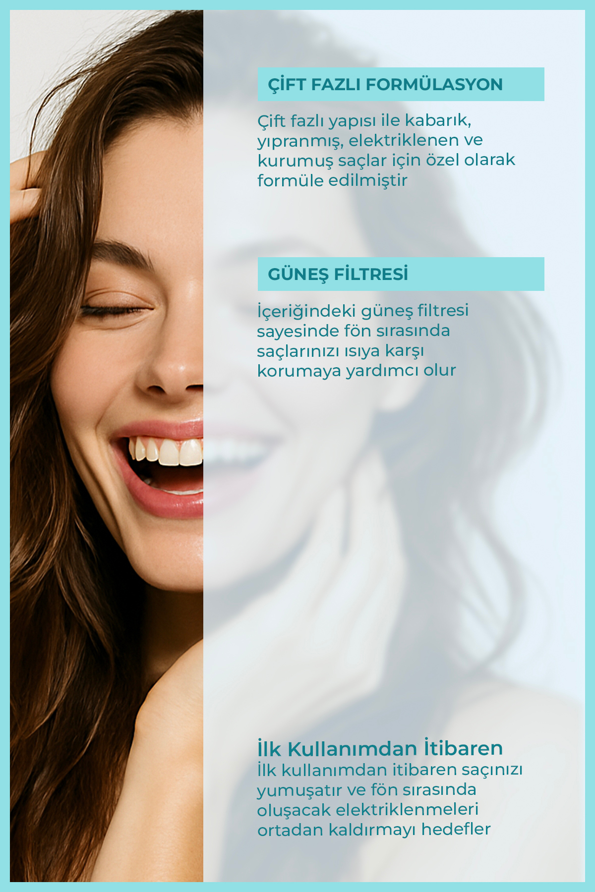Çift Fazlı Elektriklenme Karşıtı Ve Isı Koruyucu Fön Suyu (Buğday Protein) Saç Spreyi 200 ml — NC00078 — تصویر 4 از 4