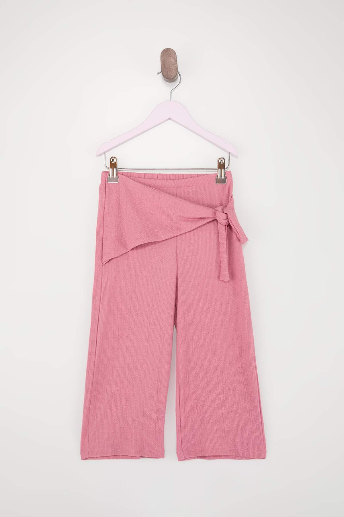 Trendyolmilla  Pembe Kız Çocuk Bürümcük Düz Örme Alt - Üst Takım TKDSS26AU00016 - Görsel 5