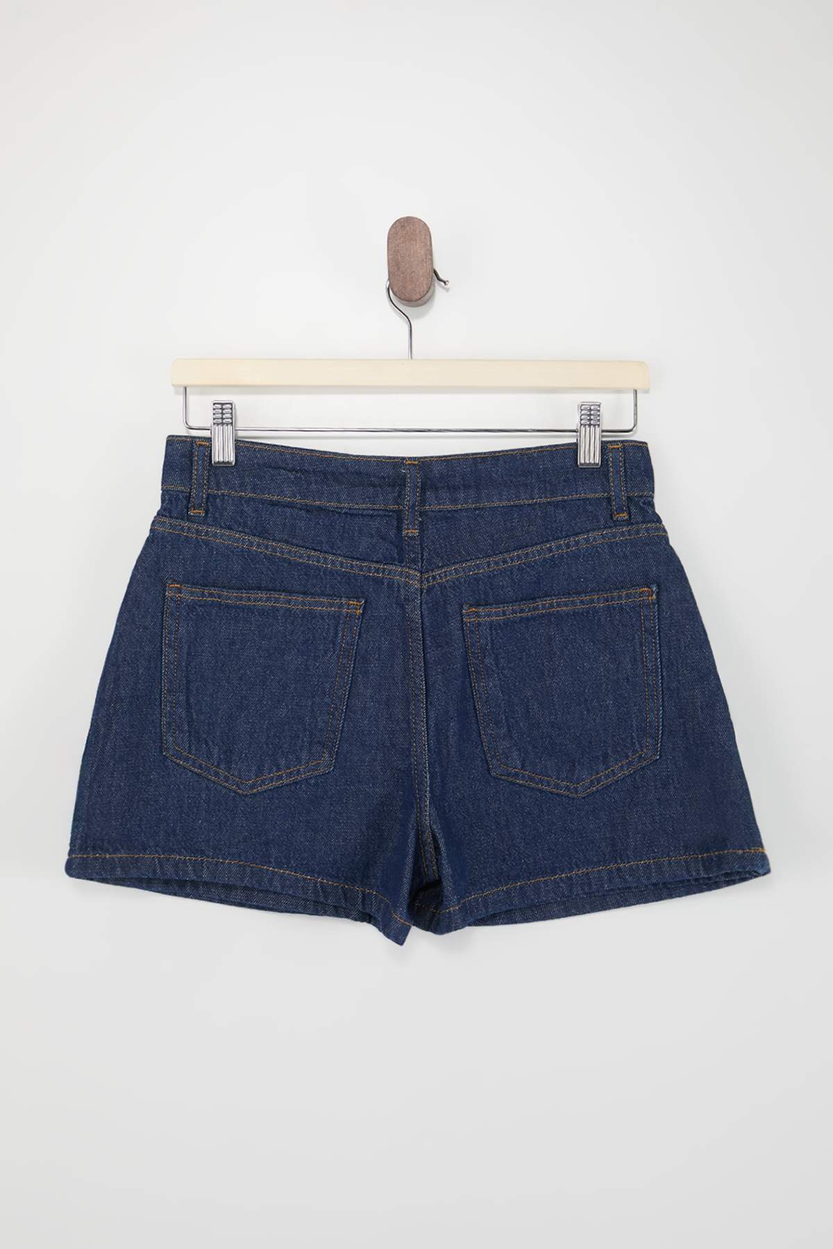 Trendyolmilla  Koyu Mavi More Sustainable Mini Denim Şort Etek TWOSS23SR00190 - Görsel 7