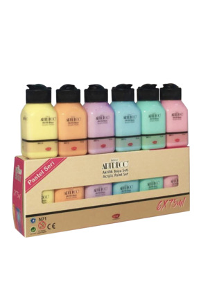 Artdeco Akrilik Boya 6x75ml Pastel Renkler Lv-Y-070i-AS2