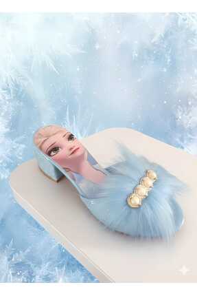 SGF KIDS MAVİ KUM SİMLİ TERLİK ÇOCUK KARAKTERLİ TOPUKLU ABİYE TERLİK