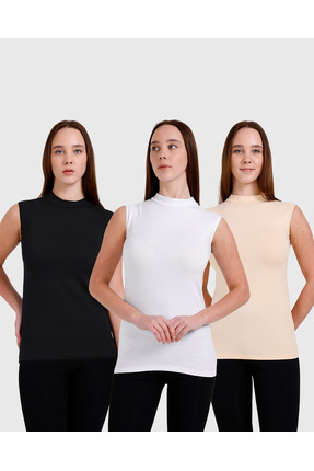 Genel Markalar KADIN SIFIR KOL BOĞAZLI BODY 3LÜ SET EKONOMİK VE UYGUN