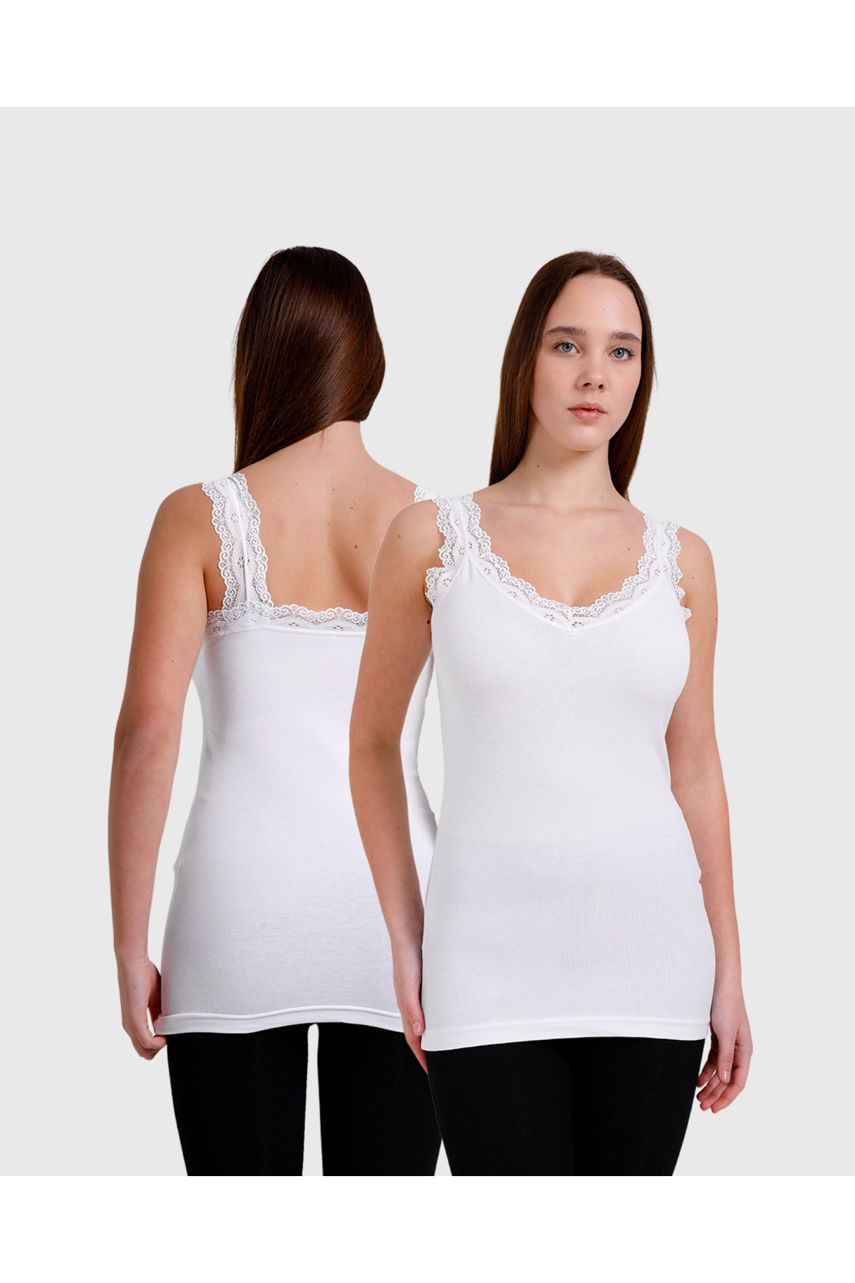 COMFORT SECRET  3’lü Askılı dantelli %100 Pamuklu Ekonomik ve Uygun Atlet - Görsel 4