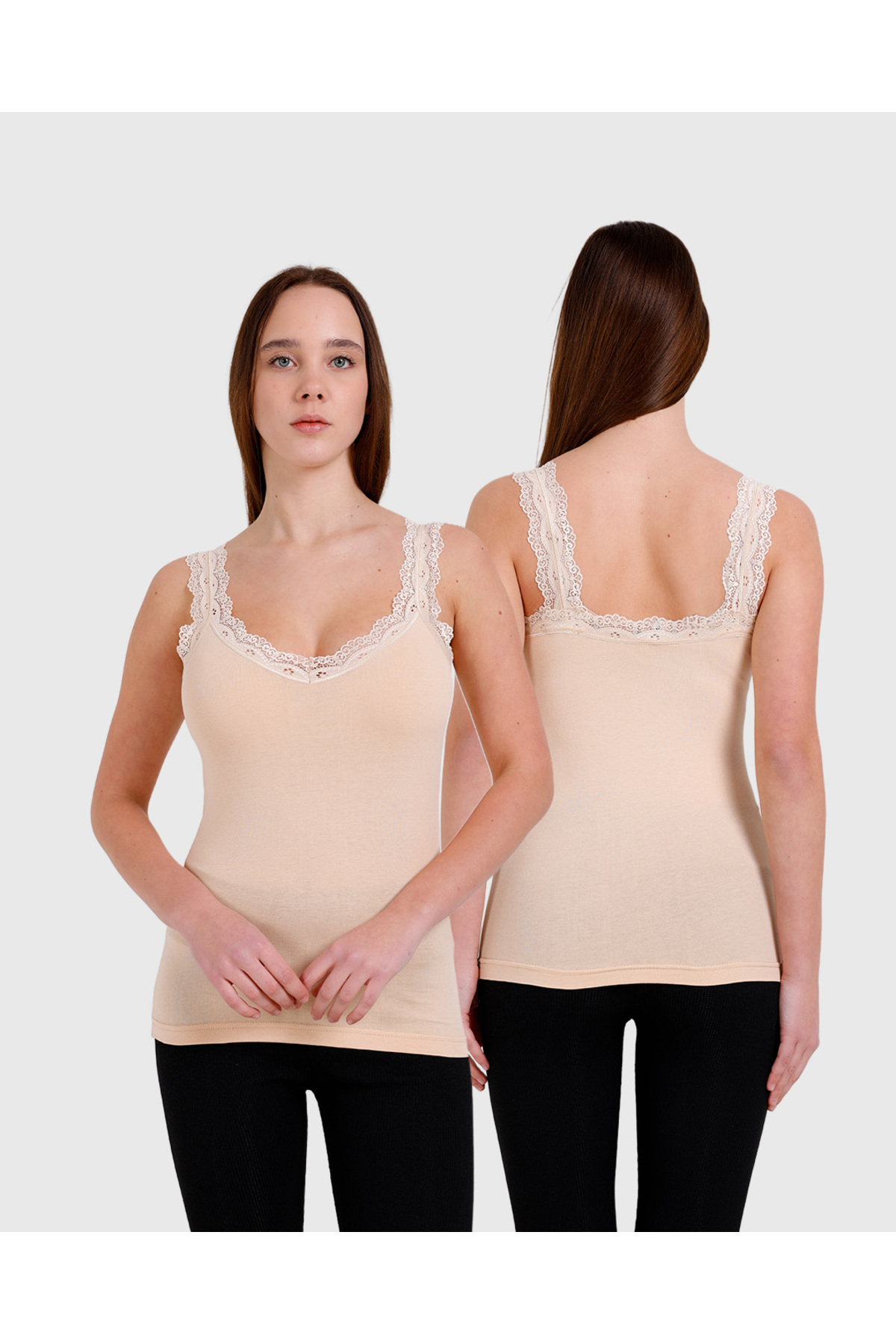 COMFORT SECRET  3’lü Askılı dantelli %100 Pamuklu Ekonomik ve Uygun Atlet - Görsel 5