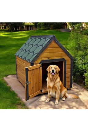 legenbrand Köpek Kulübesi Büyük boy Dış mekanSu geçirmez.1.sınıf ahşap lambir...