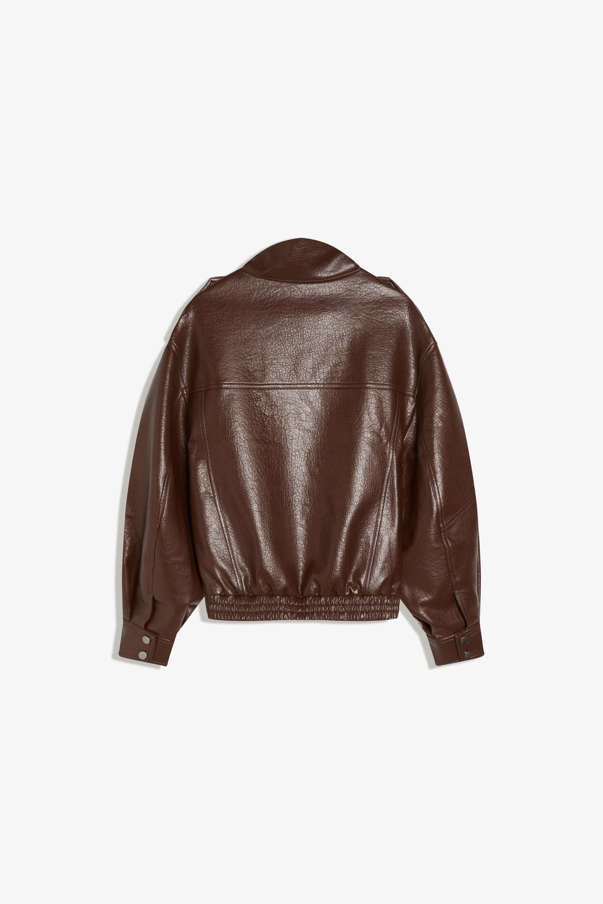 Bershka  Suni deri dik yaka ceket - Görsel 6