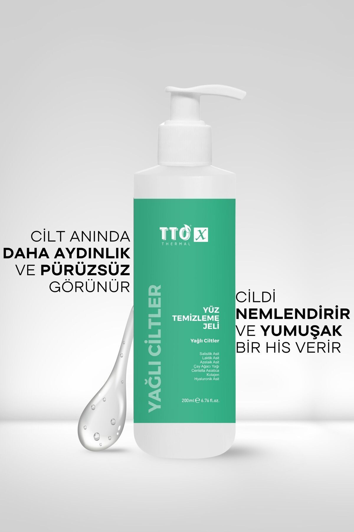 Yüz Temizleme Jeli Gözenek Arındırıcı 200 ml Kolajen X Yağlı Ciltler — 8684576001252 — تصویر 5 از 7