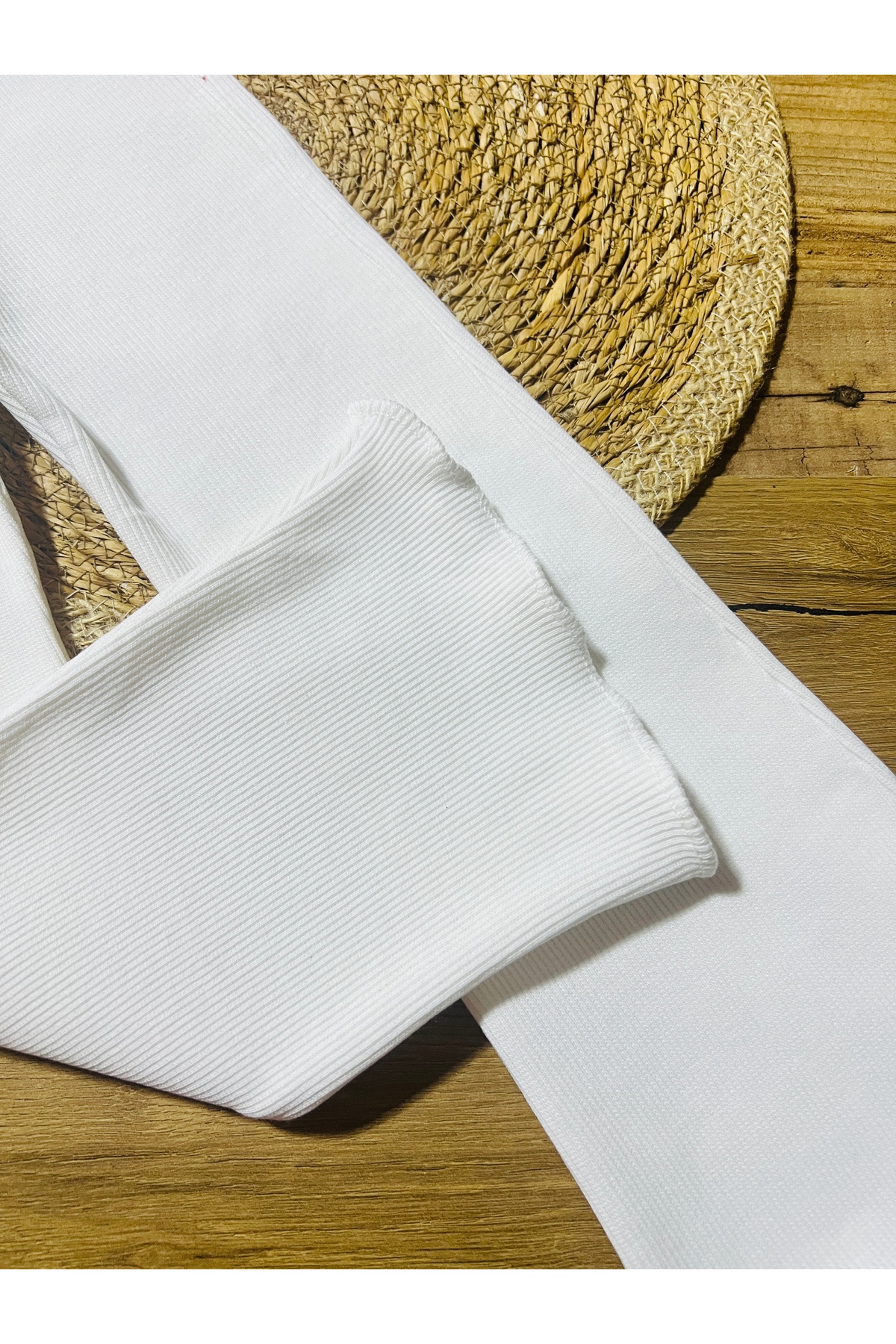 Babyelisco Kız çocuk pamuklu kaşkorse ispanyol paça tayt beyaz 1-12 yaş fotoğrafı 3 (önizleme)