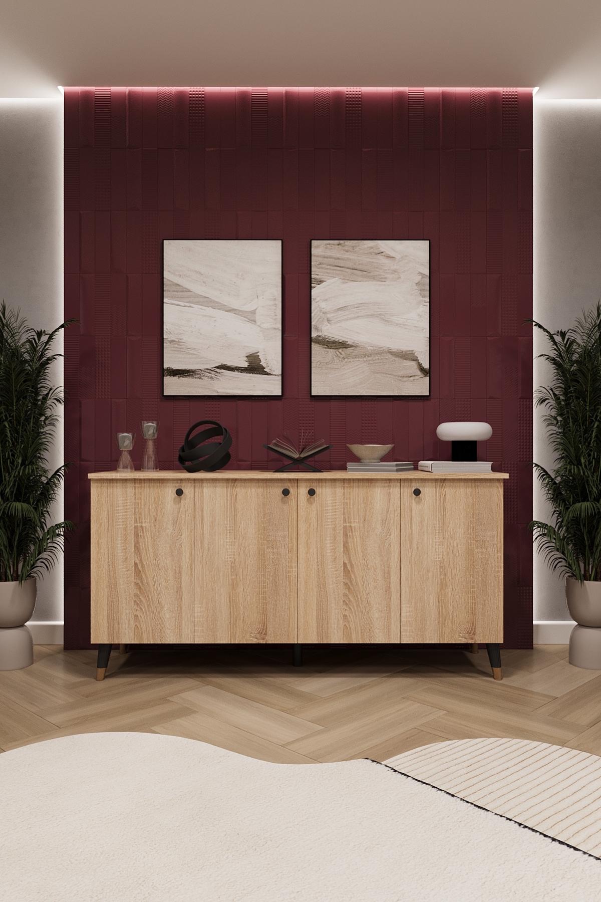 Luxury Console TV Unit 100% MDF Living Room and Dining Room Unit KNSL01