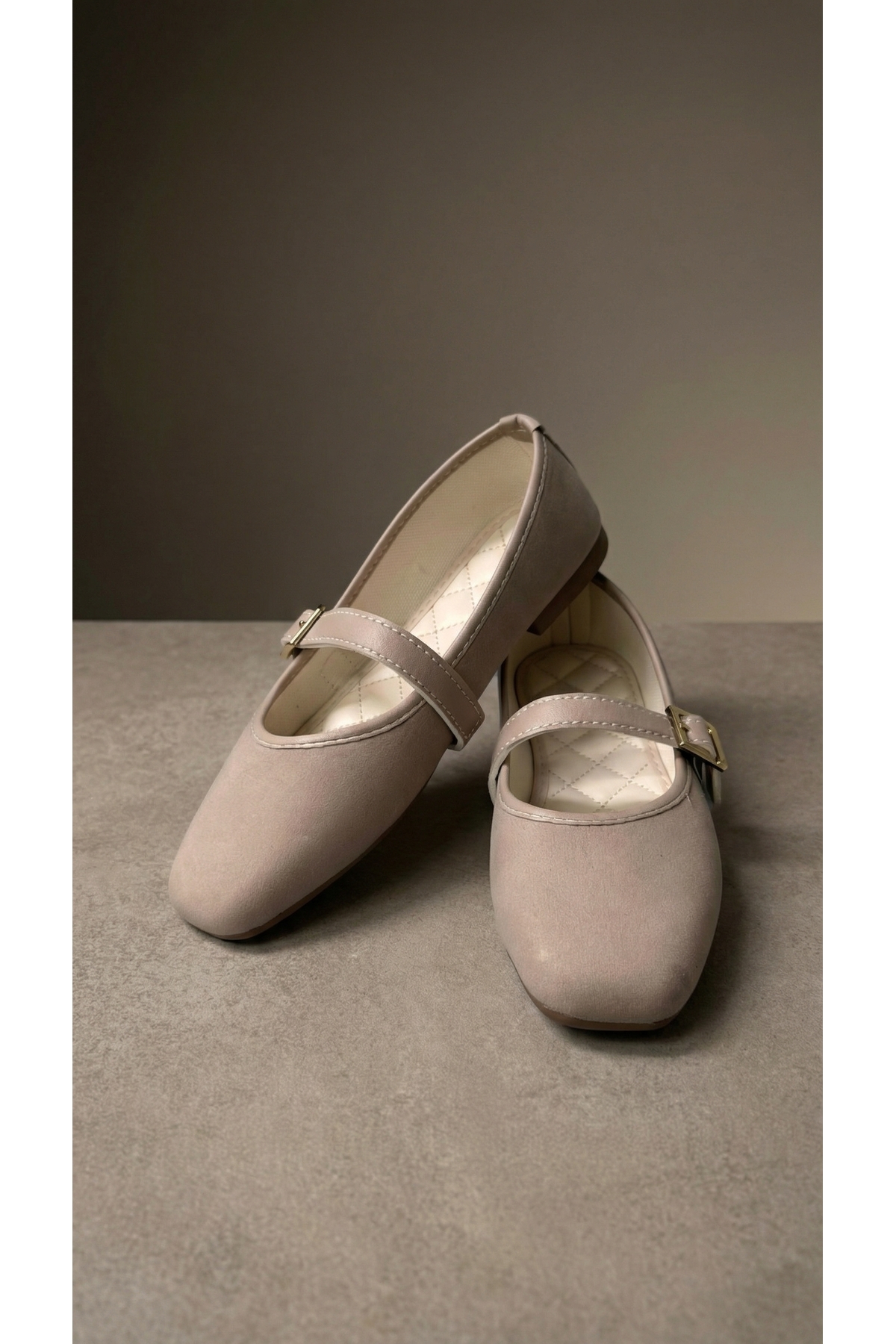 Beyond   Kadın Bej Tokalı Süet 1cm Mary Jane Babet BYNDSHR04 - Görsel 5
