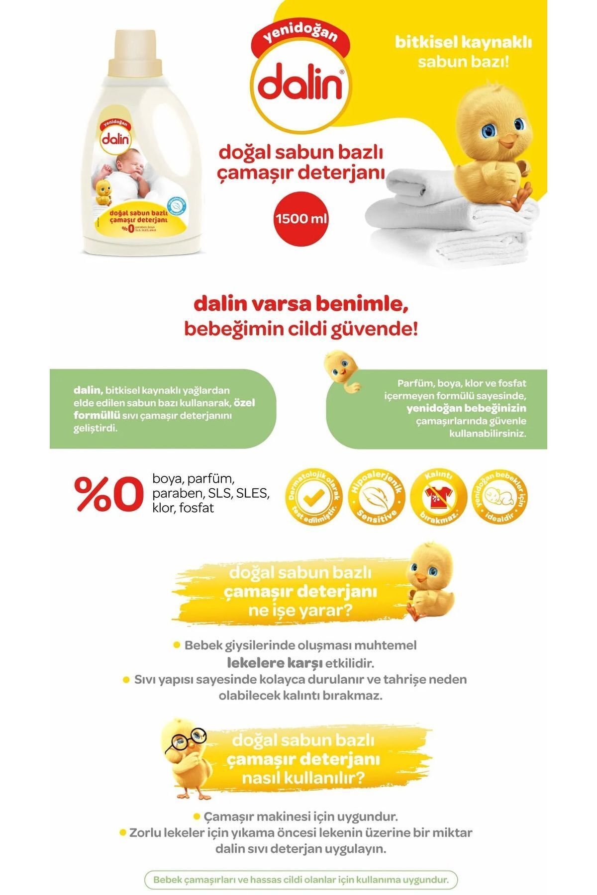 Dalin 2'li Set - Doğal Sabun Bazlı Sıvı Çamaşır Deterjanı 1500 ml -x 2 Adet Toz Leke Çıkartıcı 500 gr fotoğrafı 5 (önizleme)