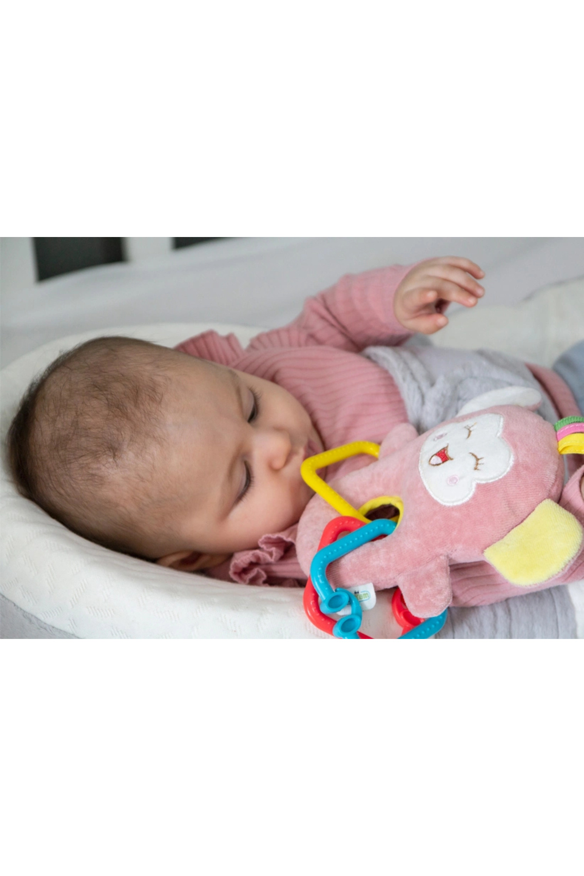 Babyjem Sevimli Maymun Peluş Çıngırak / Gül Kurusu fotoğrafı 2 (önizleme)