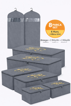 umbellatum 8 Parça Hurç Seti – 2 Mega 2 Büyük 2 Küçük + Elbise Kılıfı – Baza ...