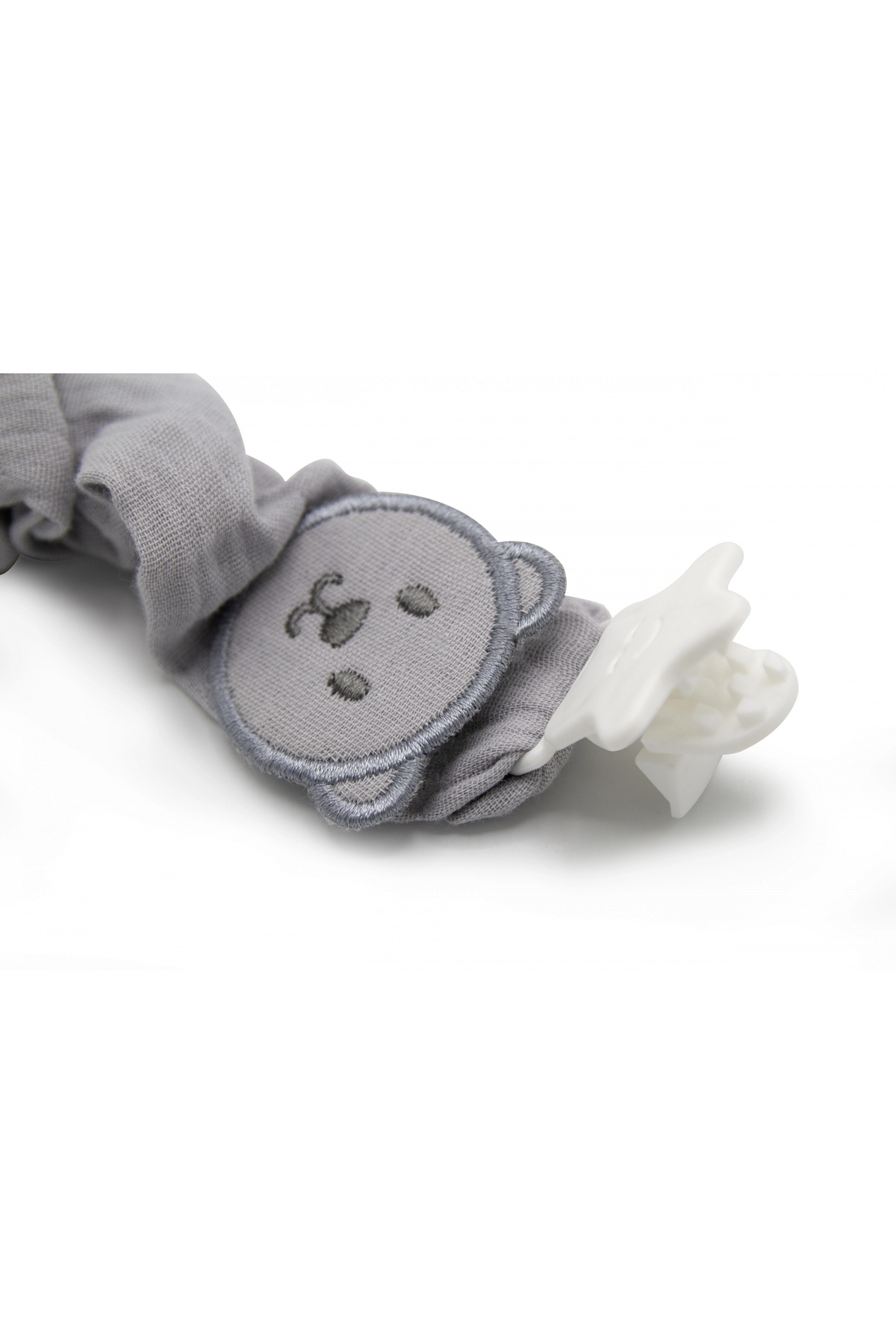 Babyjem Bürümcüklü Emzik Askısı Gri fotoğrafı 2 (önizleme)